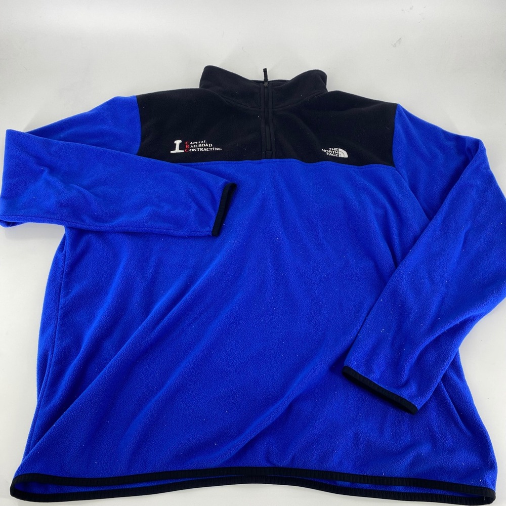 The North Face Fleece 1/4 Zip Pullover Mens XXL Blue Black Apollo Contracting